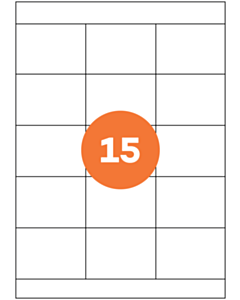 A4 Sheet Labels 15 Labels Per Sheet 70x51mm White Permanent