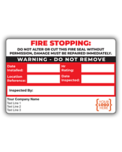 Custom Fire Stopping Labels