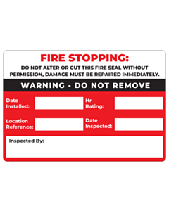 Fire Stopping Labels 95x65mm