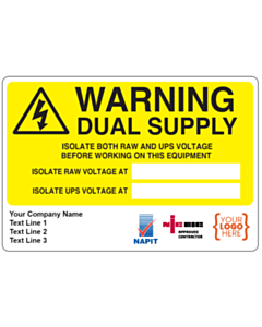 Personalised Dual Supply Labels 95x65mm