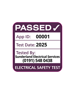 25x25mm 2025 Sunderland Electrical Services PAT Test Labels 