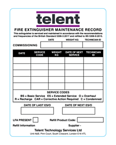 75x100mm Telent Fire Extinguisher Labels V2 