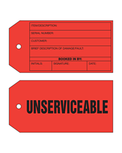 Unserviceable Tags (134x67mm)