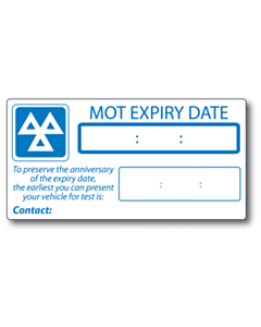 MOT Expiry Labels 149x75mm