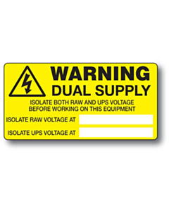 Dual Supply Labels 100x50mm