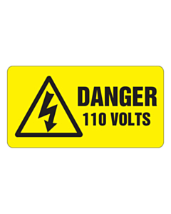 Danger 110 Volts Labels 63x33mm