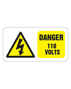 Danger 110 Volts Labels 63x33mm