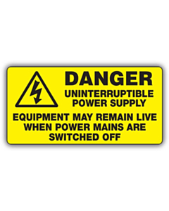 Danger Uninterruptible Power Supply Labels 100x50mm