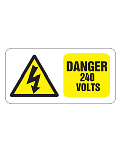 Danger 240 Volts Stickers 50x25mm