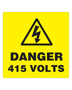 Danger 415 Volts Labels 100x100mm