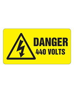 Danger 440 Volts Labels 63x33mm