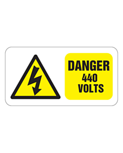 Danger 440 Volts Labels 63x33mm