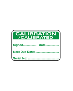 Calibration Labels with Serial Number 40x25mm