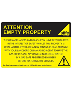 Attention Empty Property Labels 100x65mm