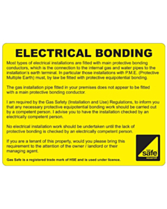 Electrical Bonding Labels 100x75mm