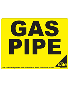 Gas Pipe Identification Labels 100x75mm