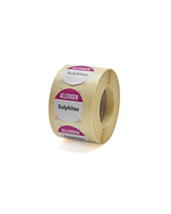 Allergen Sulphites Labels 25mm Permanent