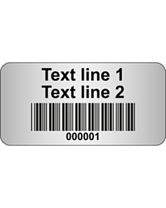 Custom Code 39 Barcode Labels Silver Polyester 40x20mm