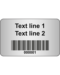 Custom Code 39 Barcode Labels Silver Polyester 40x25mm
