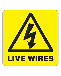 Live Wires Labels 50x50mm