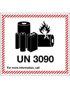 UN 3090 Lithium Metal Battery Labels 120x110mm