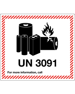 UN 3091 Lithium Metal Battery Labels 120x110mm