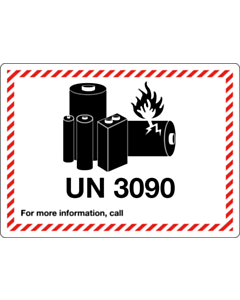 UN 3090 Lithium Metal Battery Labels 105x74mm