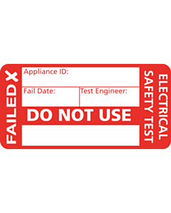 4th Edition PAT Test Failed Labels 50x25mm