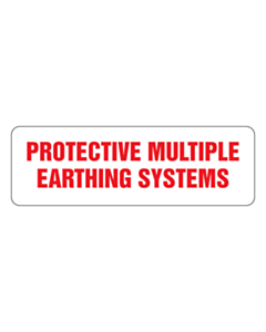 Protective Multiple Earthing Systems Labels 80x26mm