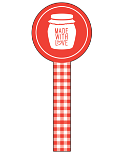 Jar Seal Labels 35x90mm Red Gingham