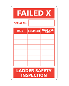 Ladder Safety Inspection Failed Label 50x80mm