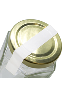 White Jar Seal Label Strips 140x10mm