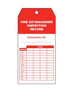 Fire Extinguisher Inspection Record Tags 134x67mm