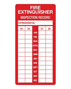 Fire Extinguisher Inspection Labels 50x100mm