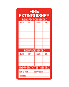 Fire Extinguisher Reinspection Labels 50x100mm