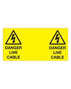 Danger Live Cable Wrap Around Labels 100x50mm