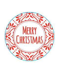Merry Christmas Stickers 50mm