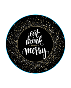 Eat, Drink & Be Merry Stickers 50mm