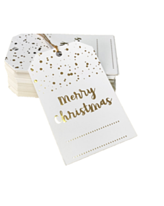 Gold Merry Christmas Gift Tags 55x90mm