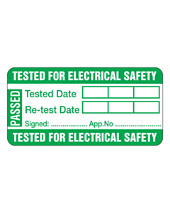 Tested For Electrical Safety PAT Test Labels 50x25mm