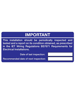 Electrical Periodic Inspection Labels 120x50mm