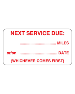 Next Service Due Labels 63x33mm