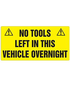 No Tools Left in Vehicle Stickers 150x75mm