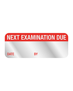 Aluminium Next Examination Due Labels 38x15mm