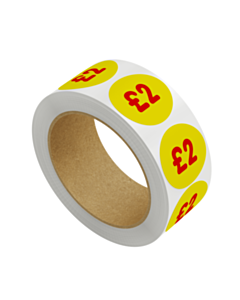 £2 Price Labels 30mm Permanent