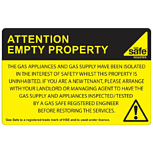 Attention Empty Property Labels 100x65mm