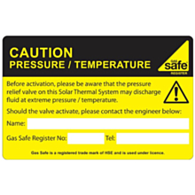 Caution Pressure / Temperature Labels 100x65mm