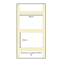 38x25mm Direct Thermal Paper Labels Permanent