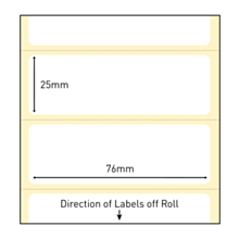 76x25mm Direct Thermal Paper Labels Permanent