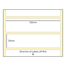 102x25mm Direct Thermal Paper Labels Permanent